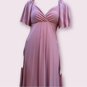 ASOS DESIGN pleated twist back cap sleeve maxi dress in rose